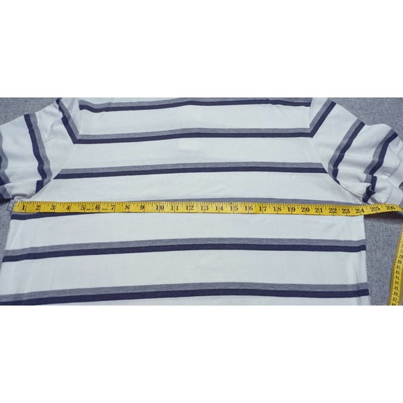 Cremieux Classics Polo Shirt Men's Size XL White with Black and Grey Stripes EUC - Picture 6 of 9